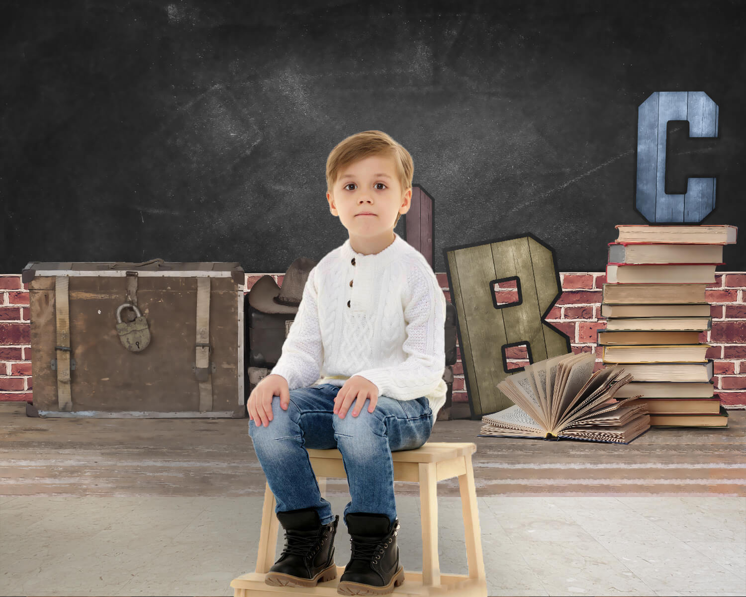 Sfondo Scuola Lavagna Con Alfabeto Valigia M5-115