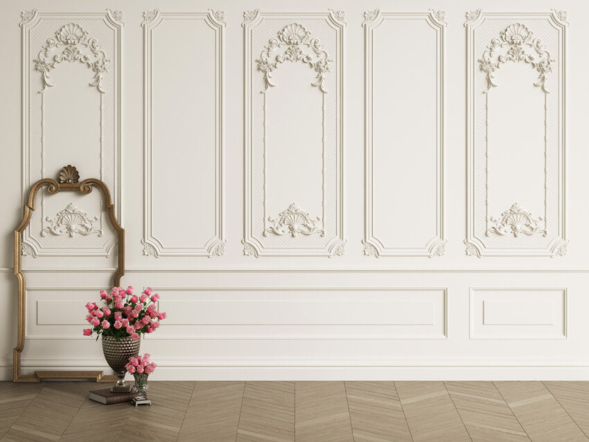 Sfondo Bianco Per Pavimento In Legno A Parete Retro M5-30