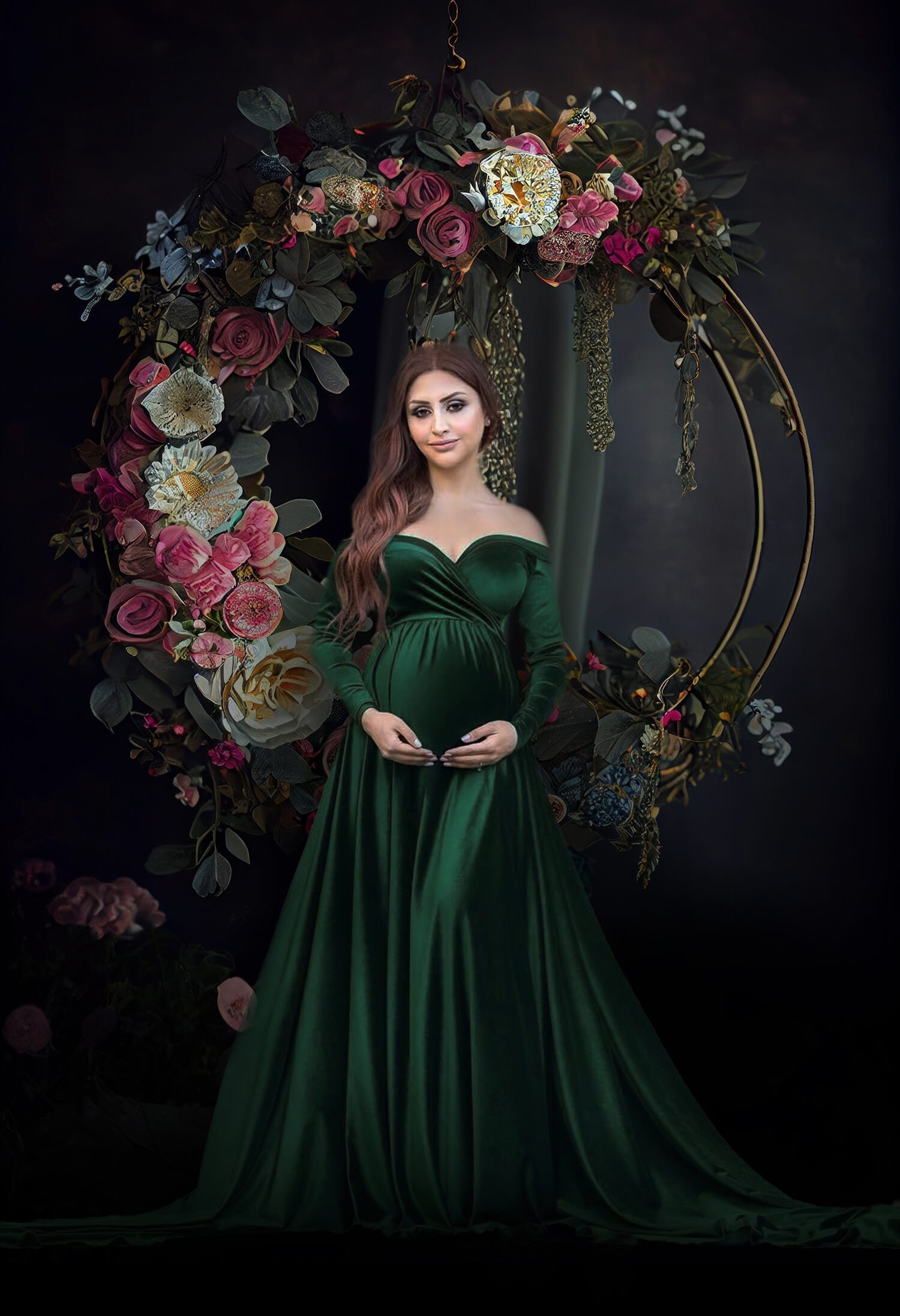 Sfondo Astratto Tenda Ghirlanda Di Fiori M5-68