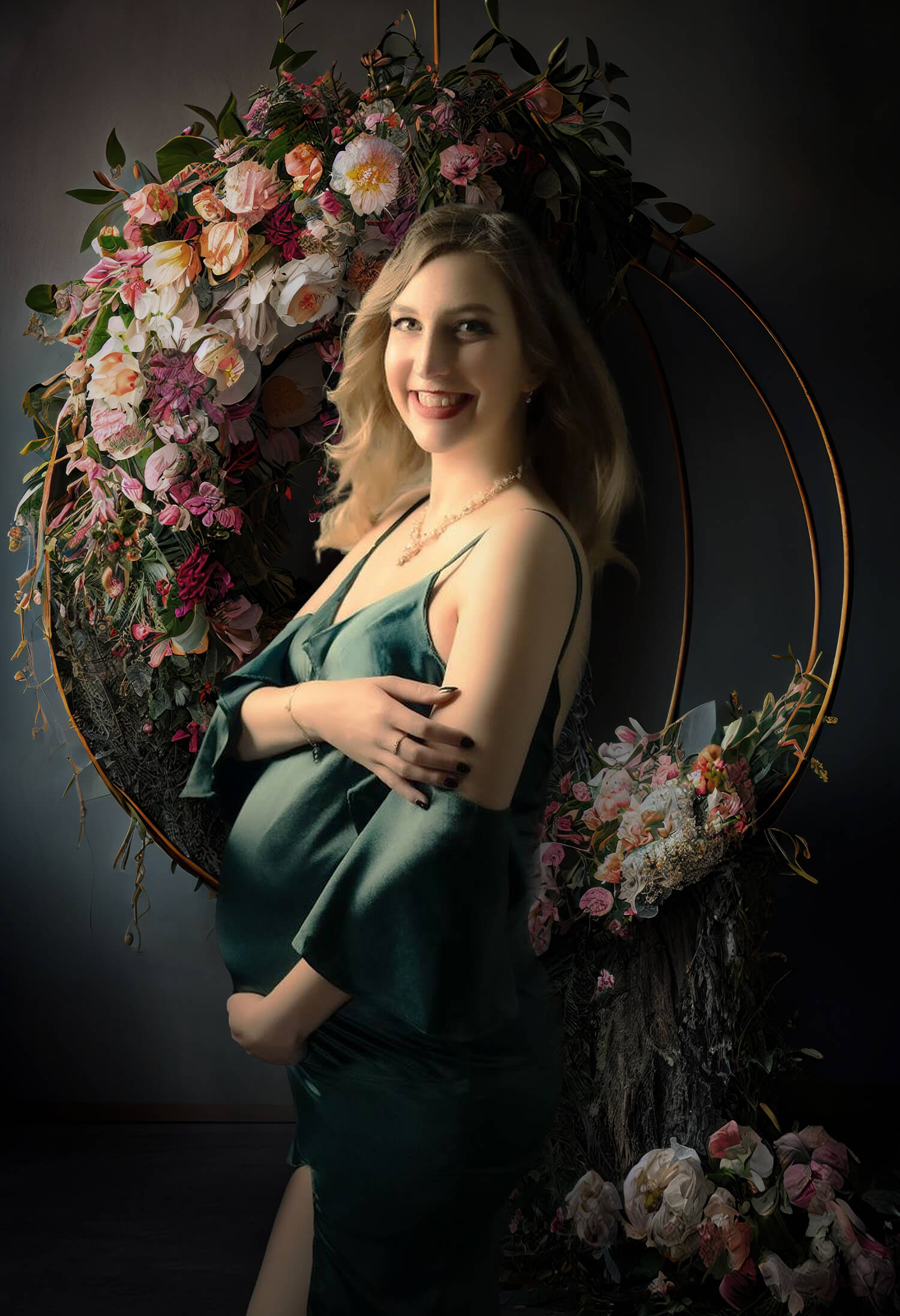 Ritratto Fotografia Ghirlanda Sfondo Astratto M5-73