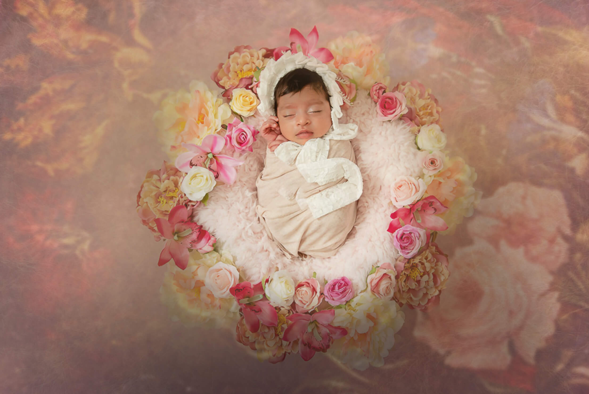Sfondo Floreale Astratto Marrone Vintage M6-113