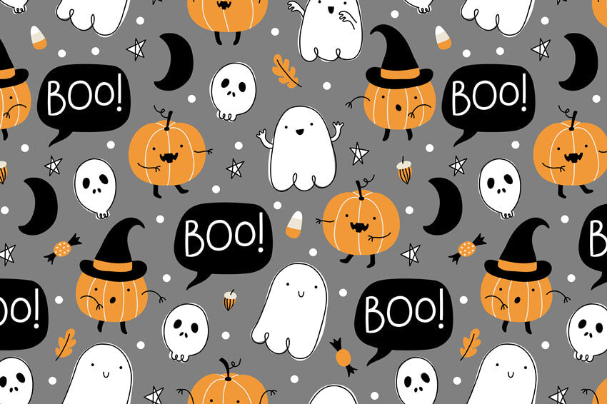 Sfondo Di Caramelle Fantasma Di Zucca Di Halloween Cartoon M6-137