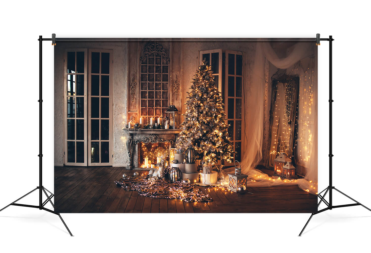 Sfondo Della Stanza Decorata Per La Serata Accogliente Di Natale M6-141