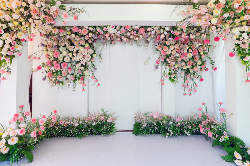Decorazione Floreale Per Feste Su Sfondo Di Matrimonio Da Parete M6-27
