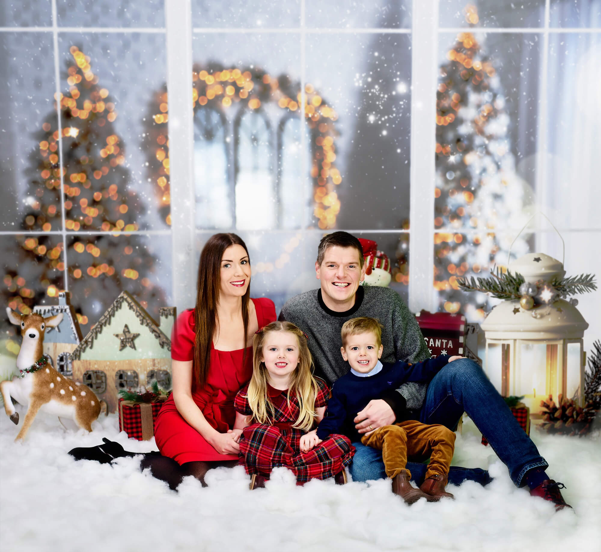 Sfondo Di Decorazione Per Finestra Con Lanterna Di Natale M6-83