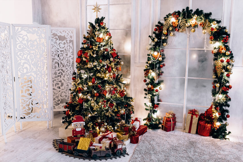 Sfondo Decorato Per Il Festival Dell'Arco Dell'Albero Di Natale M6-85