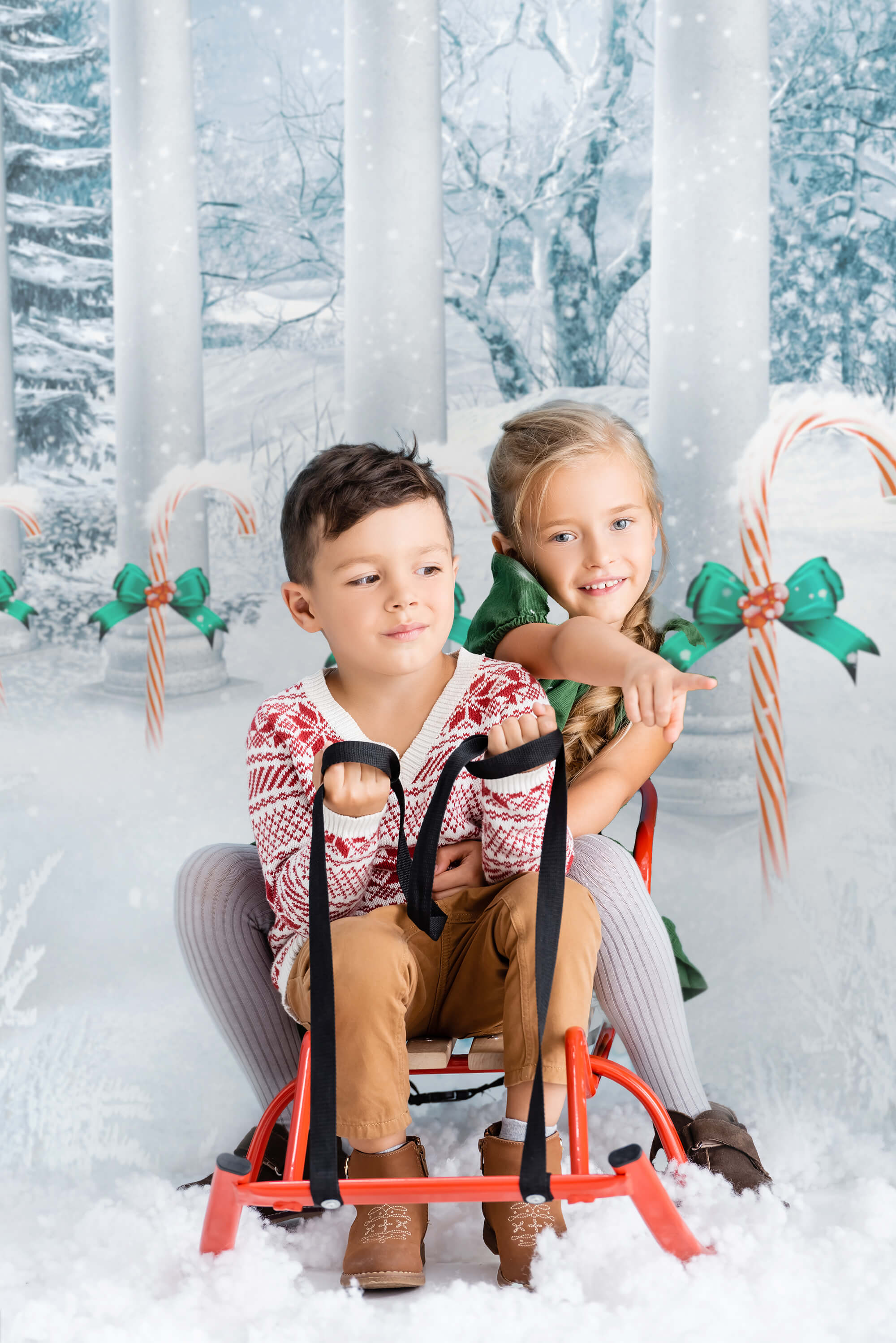 Candy Canes Natale Inverno Neve Sfondo M7-04