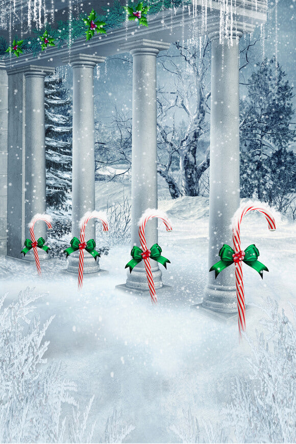 Candy Canes Natale Inverno Neve Sfondo M7-04