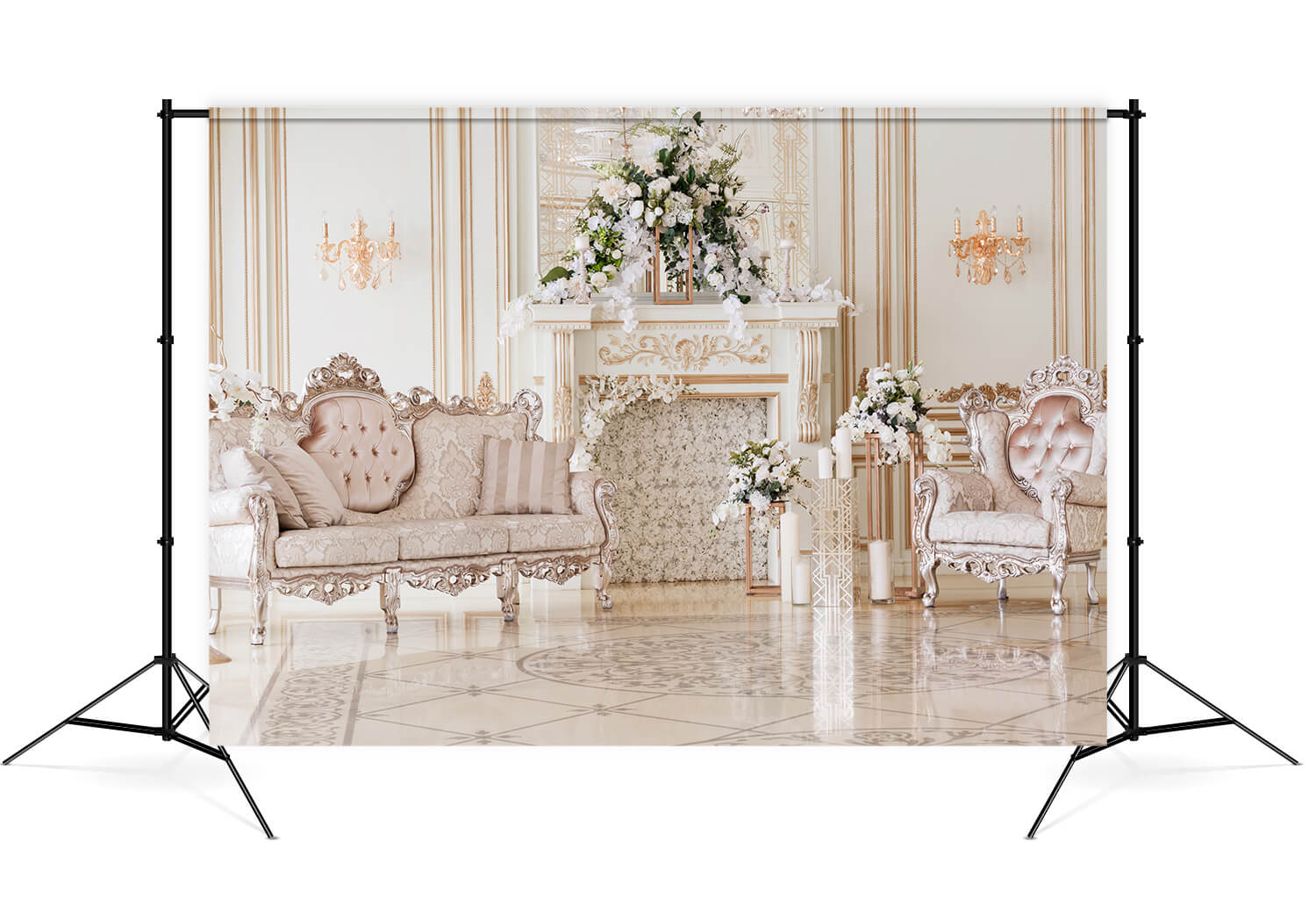 Sfondo Natalizio Per Caminetto Divano Boudoir M7-13