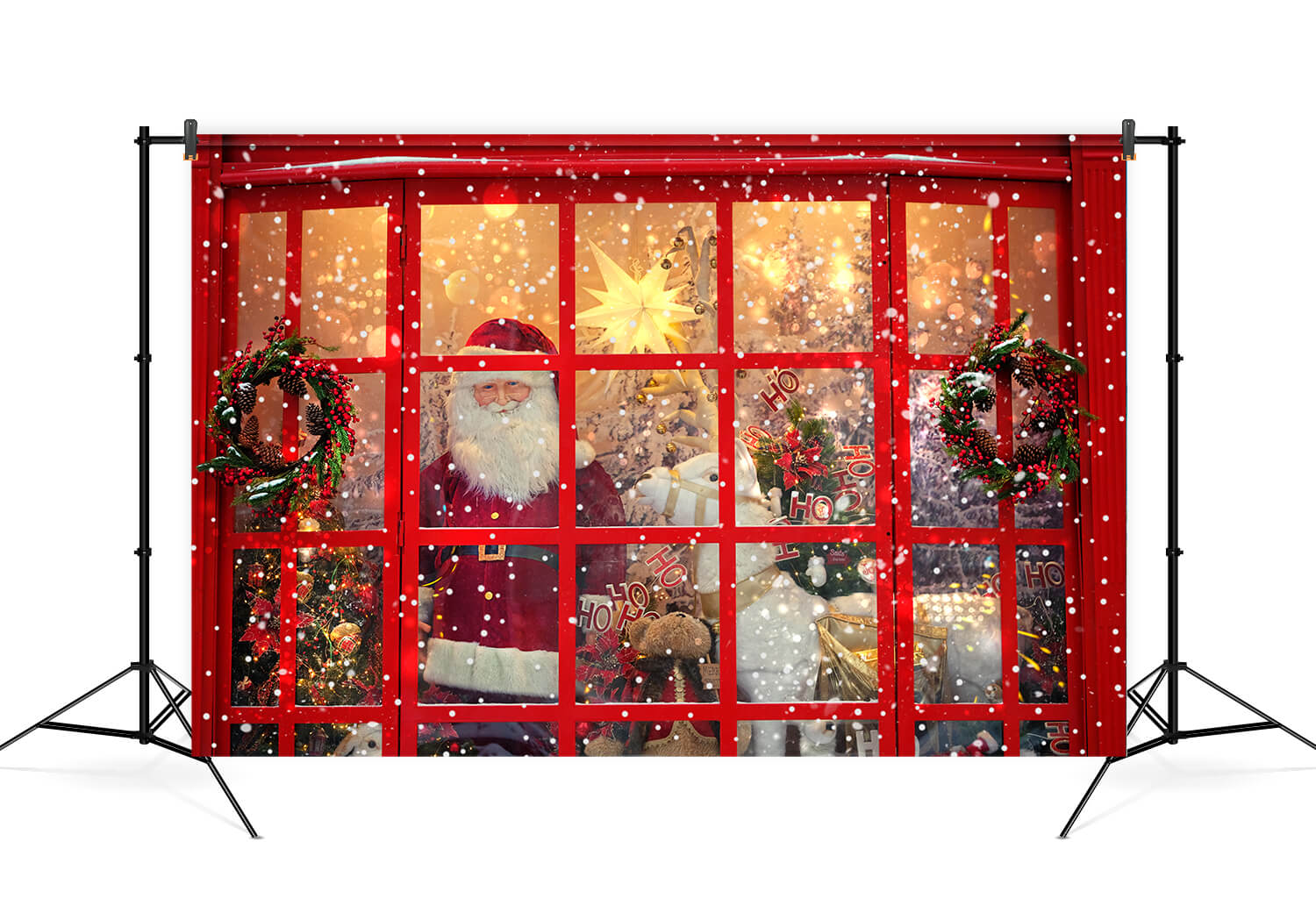 Sfondo Della Vetrina Di Natale Babbo Natale M7-14