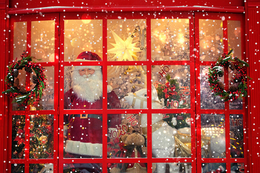 Sfondo Della Vetrina Di Natale Babbo Natale M7-14