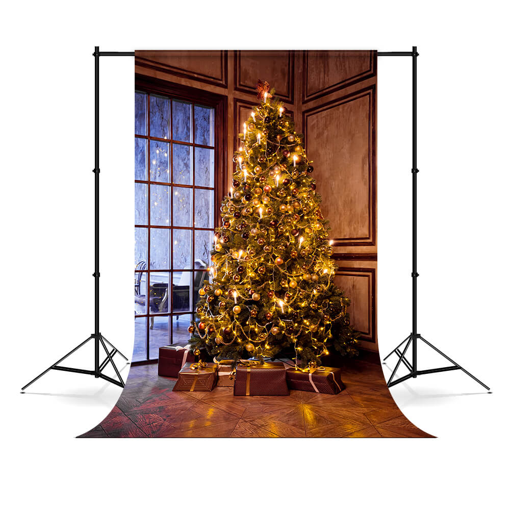 Sfondo Fotografico Con Finestra Dell'Albero Di Natale M7-15