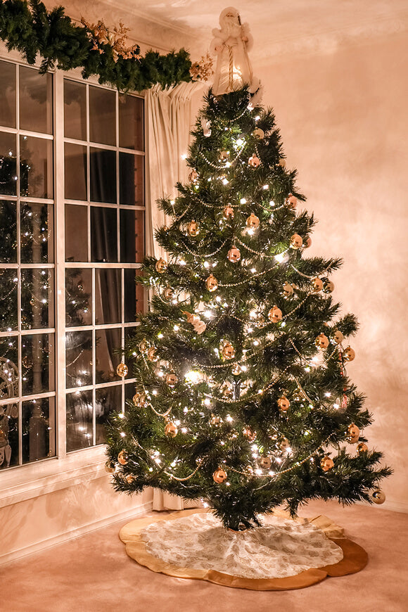 Sfondo Dell'Albero Di Illuminazione Della Decorazione Della Sera Di Natale M7-17