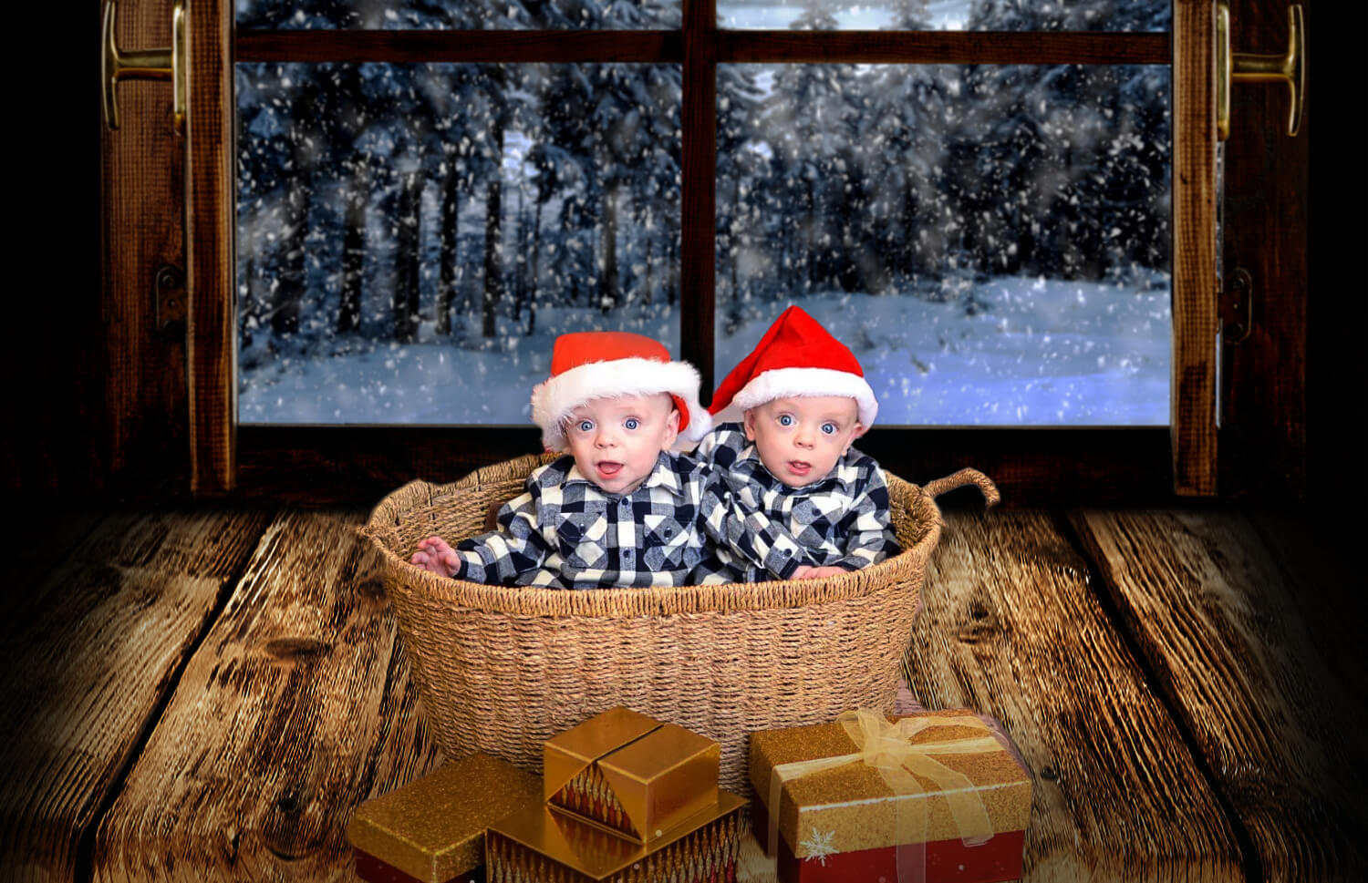 Sfondo Sfocato Della Vista Della Finestra Con Neve Invernale M7-18