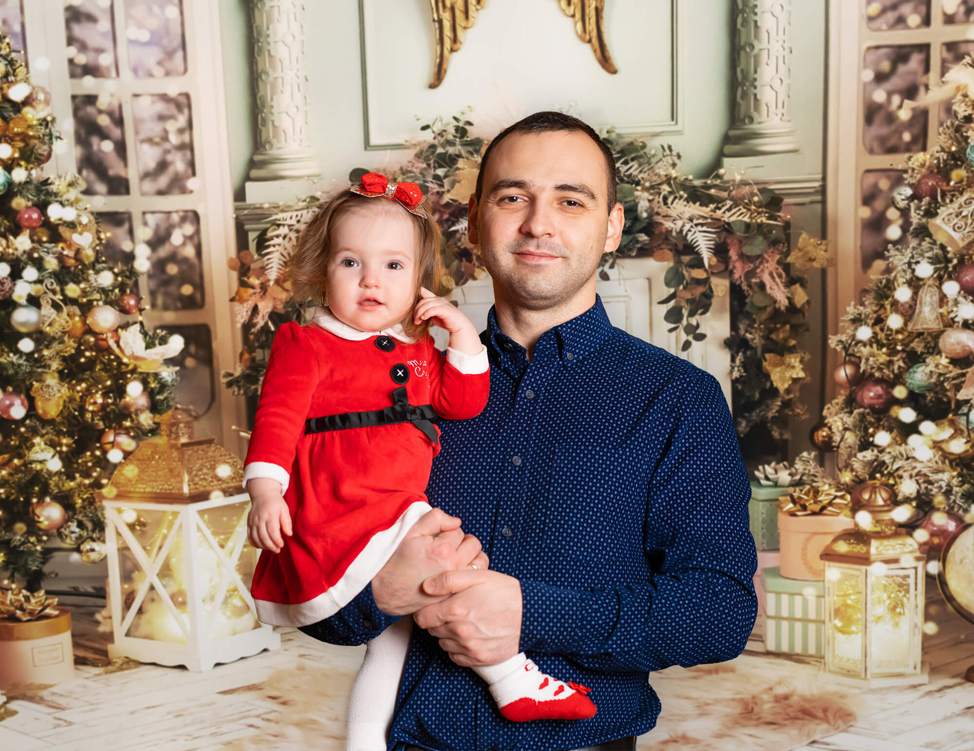 Sfondo Per Caminetto Da Interni Classico Del Palazzo Di Natale M7-29