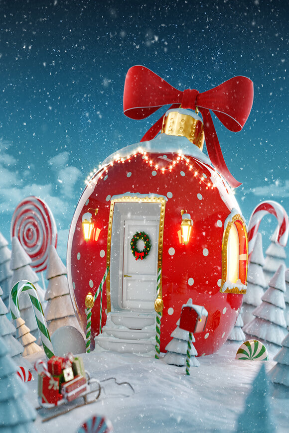 Sfondo Fotografico Christmas Candy Cup House M7-32