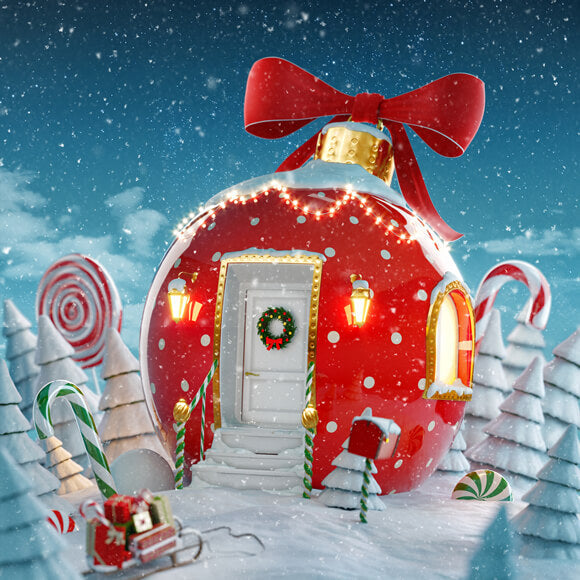 Sfondo Fotografico Christmas Candy Cup House M7-32