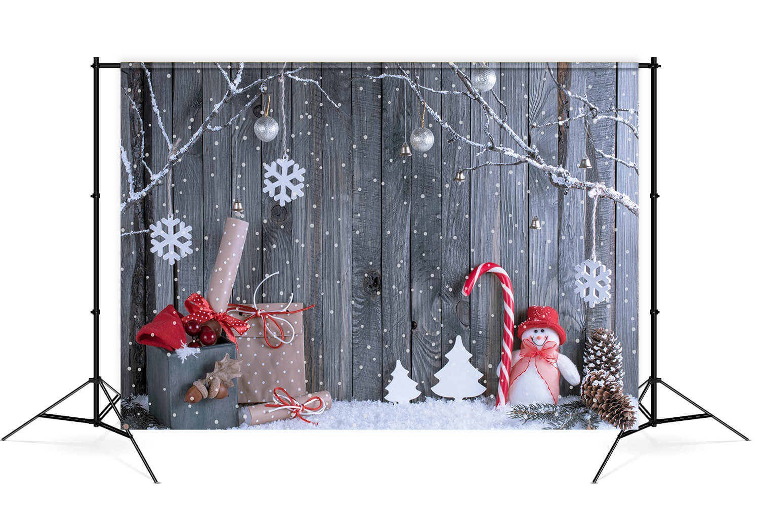 Regali Di Natale Inverno Pupazzo Di Neve Sfondo In Legno M7-33