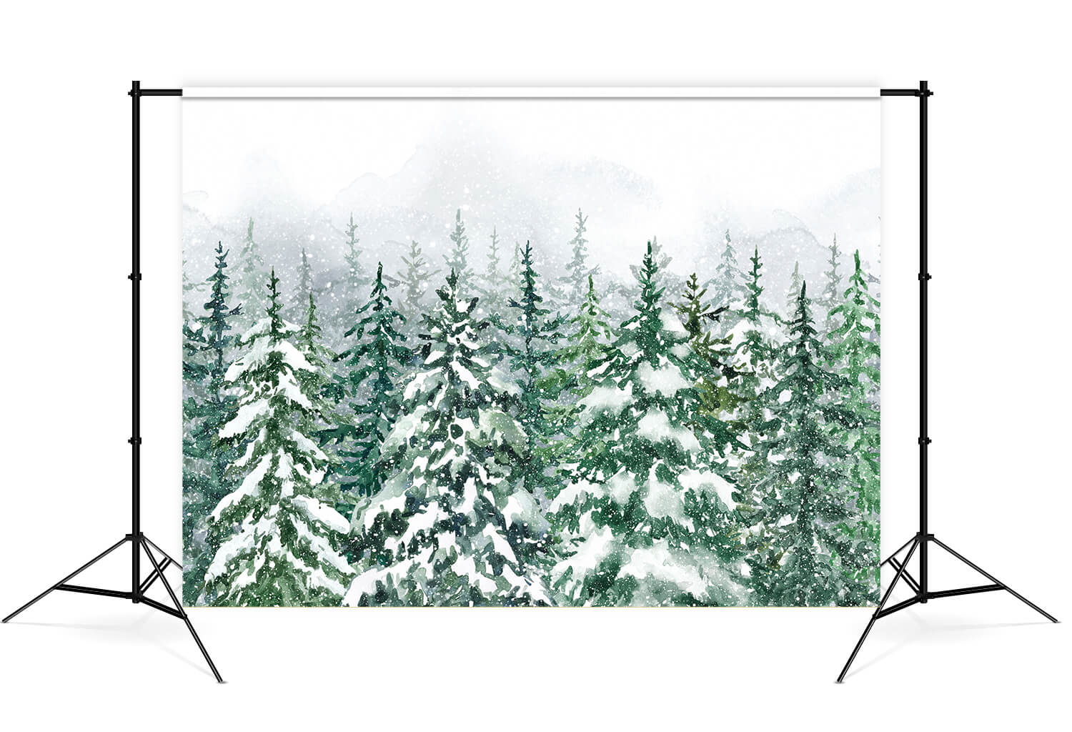 Sfondo Di Paesaggi Di Neve Foresta Di Pini Invernali M7-43