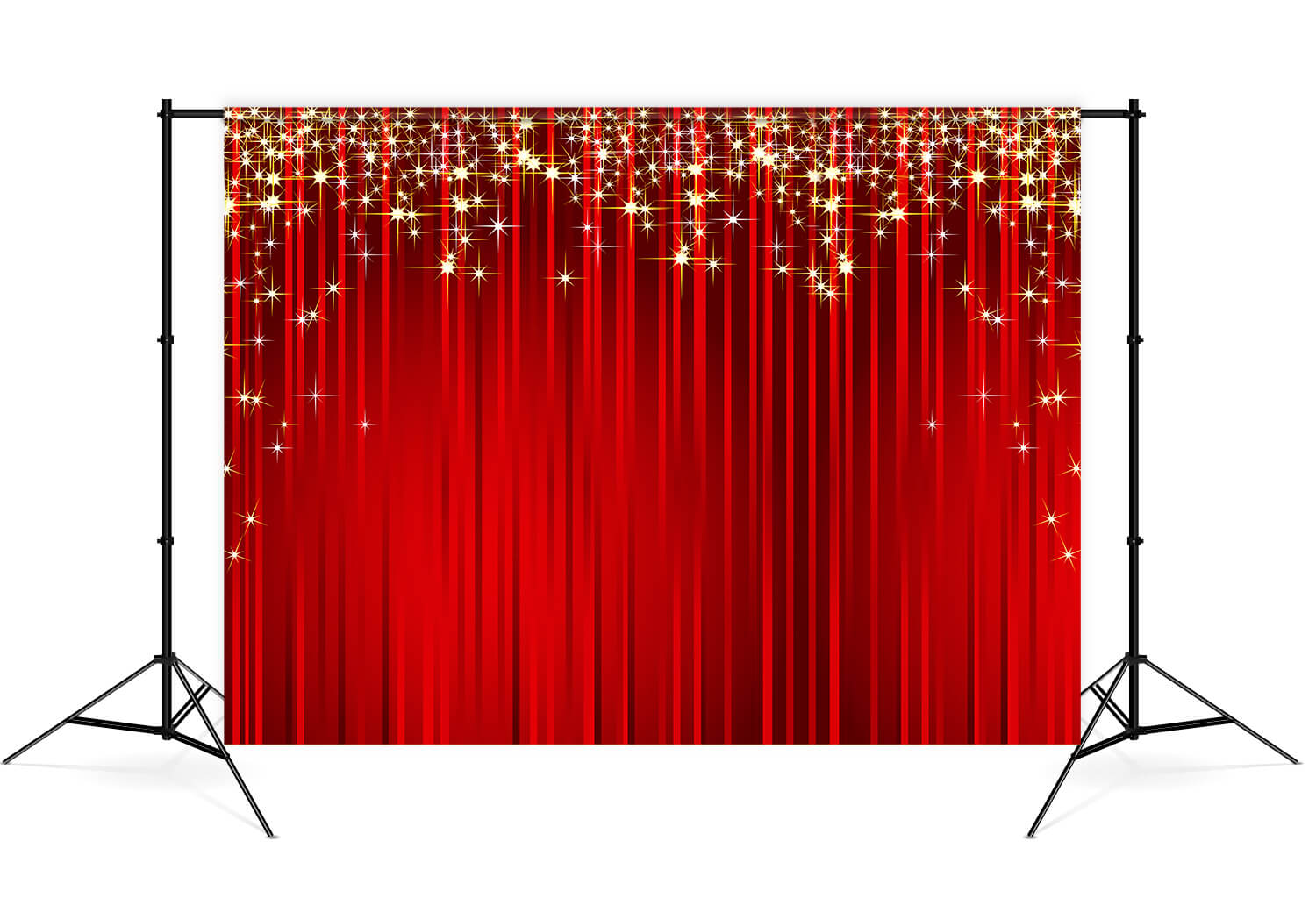 Sfondo Natalizio Con Stelle Dorate Glitterate E Strisce Rosse M7-47