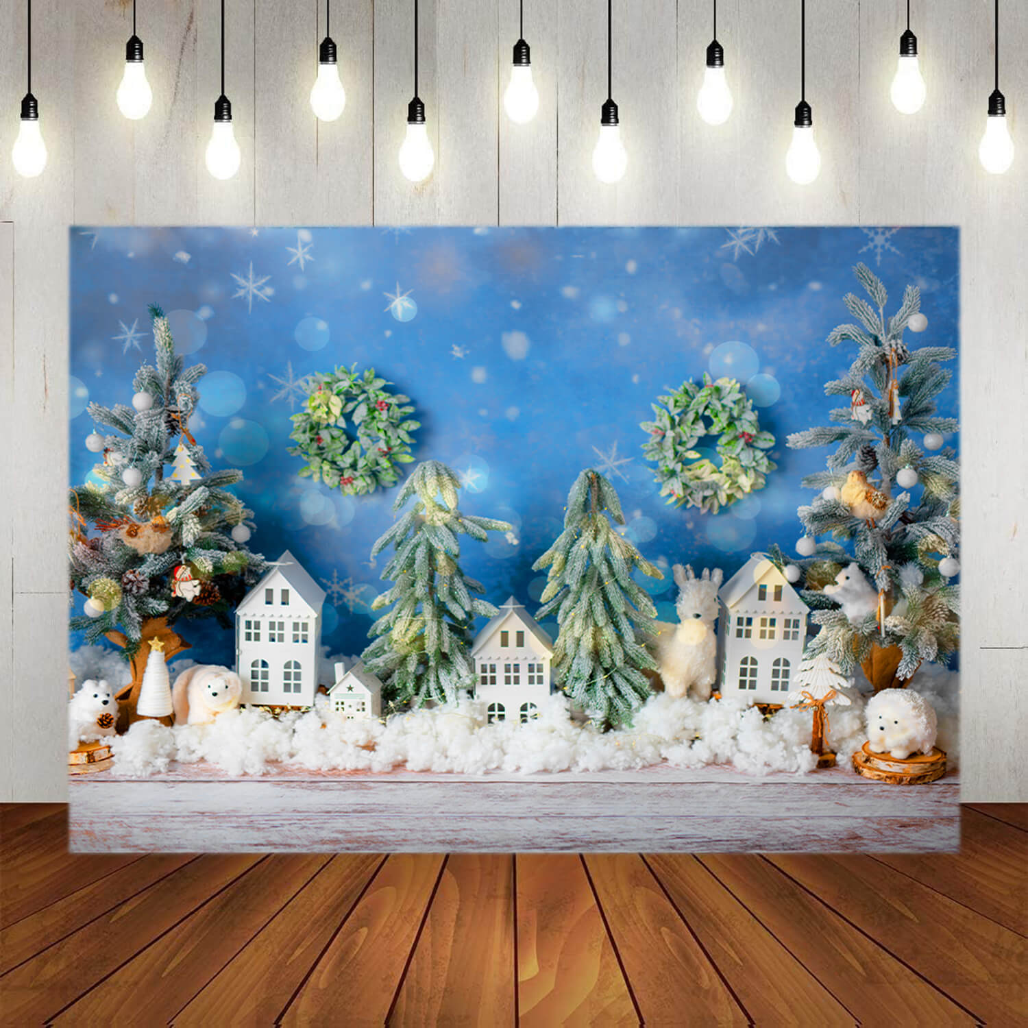 Sfondo Di Animali Del Bosco Di Alberi Di Natale M7-51