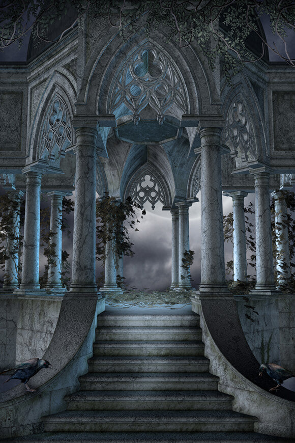 Sfondo Di Architettura Gotica Cupa Di Halloween M8-04