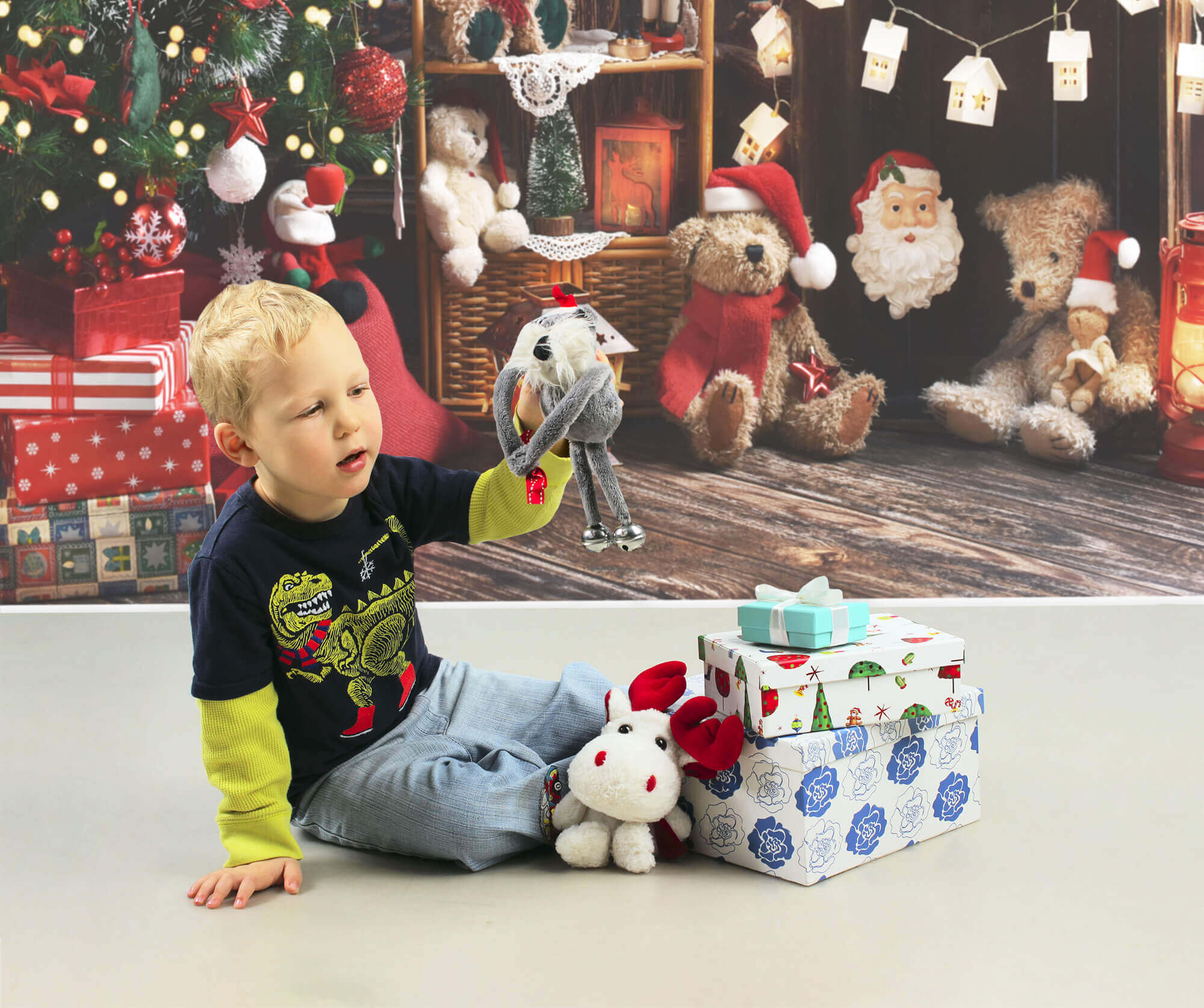 Sfondo Decorativo Per Albero Di Natale Con Orsetti M8-61