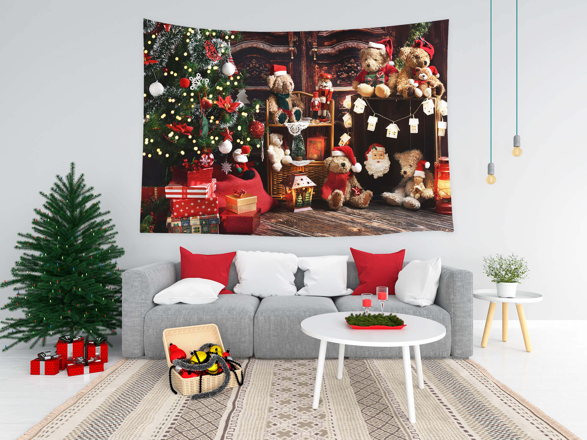Sfondo Decorativo Per Albero Di Natale Con Orsetti M8-61