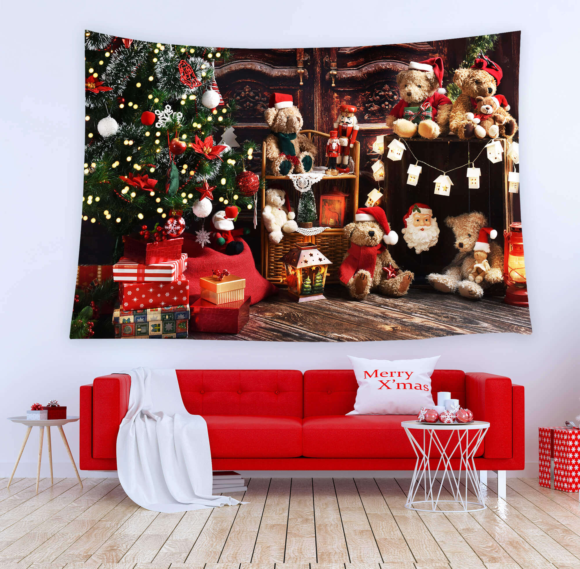 Sfondo Decorativo Per Albero Di Natale Con Orsetti M8-61