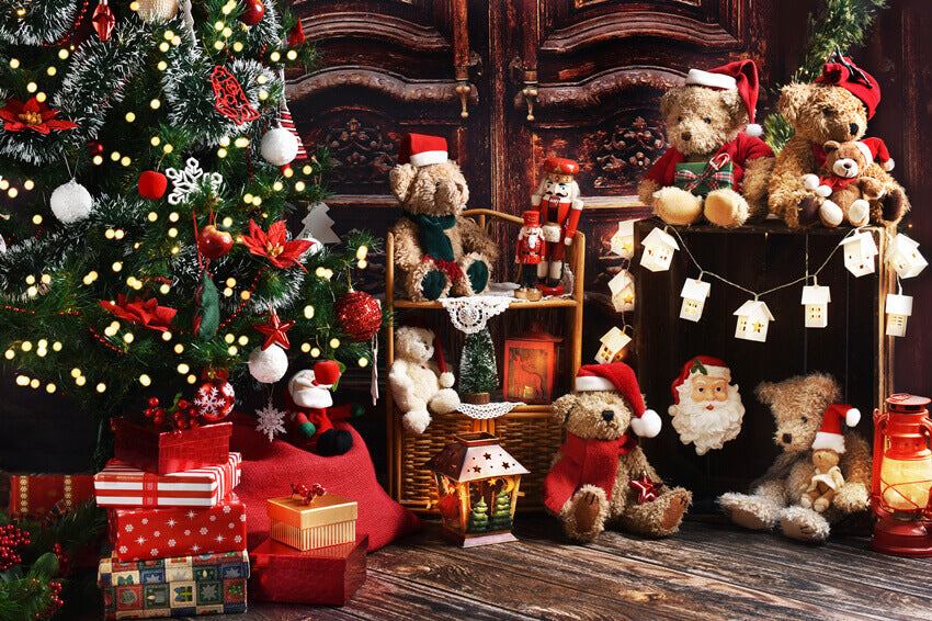 Sfondo Decorativo Per Albero Di Natale Con Orsetti M8-61