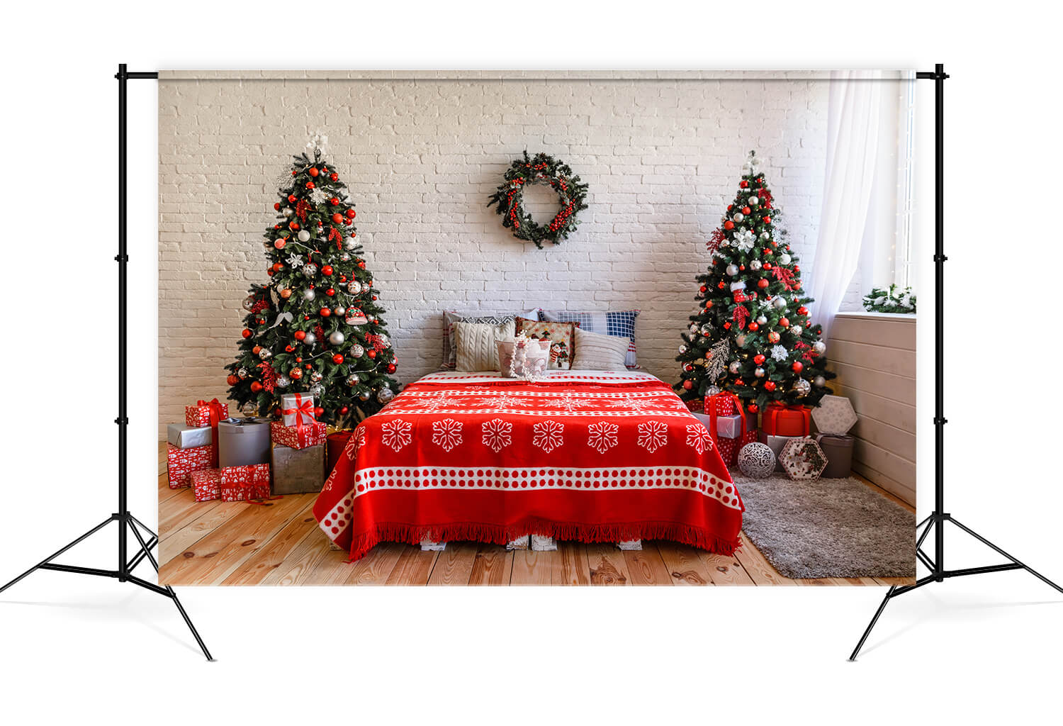 Sfondo Interno Della Stanza Decorata Con Natale M8-63