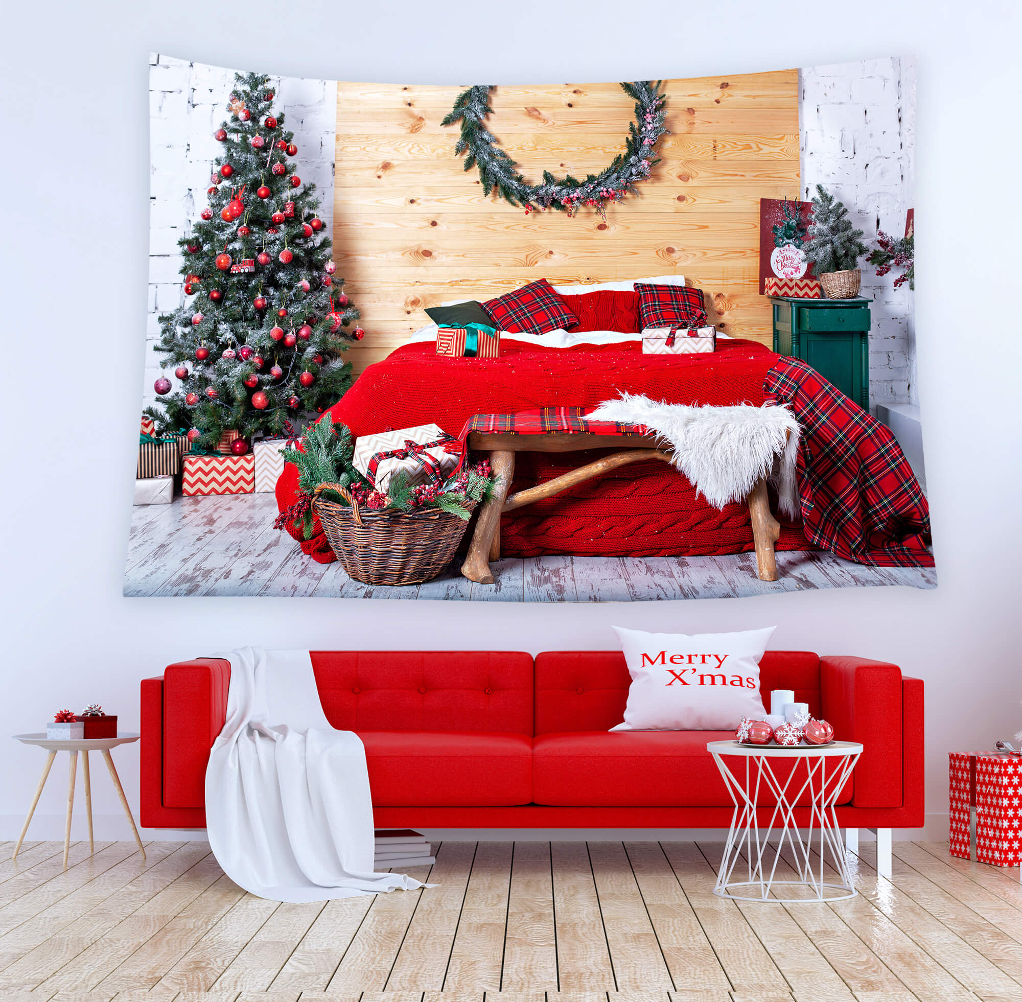 Sfondo Di Decorazioni Natalizie Per Camera Da Letto Interna M8-67