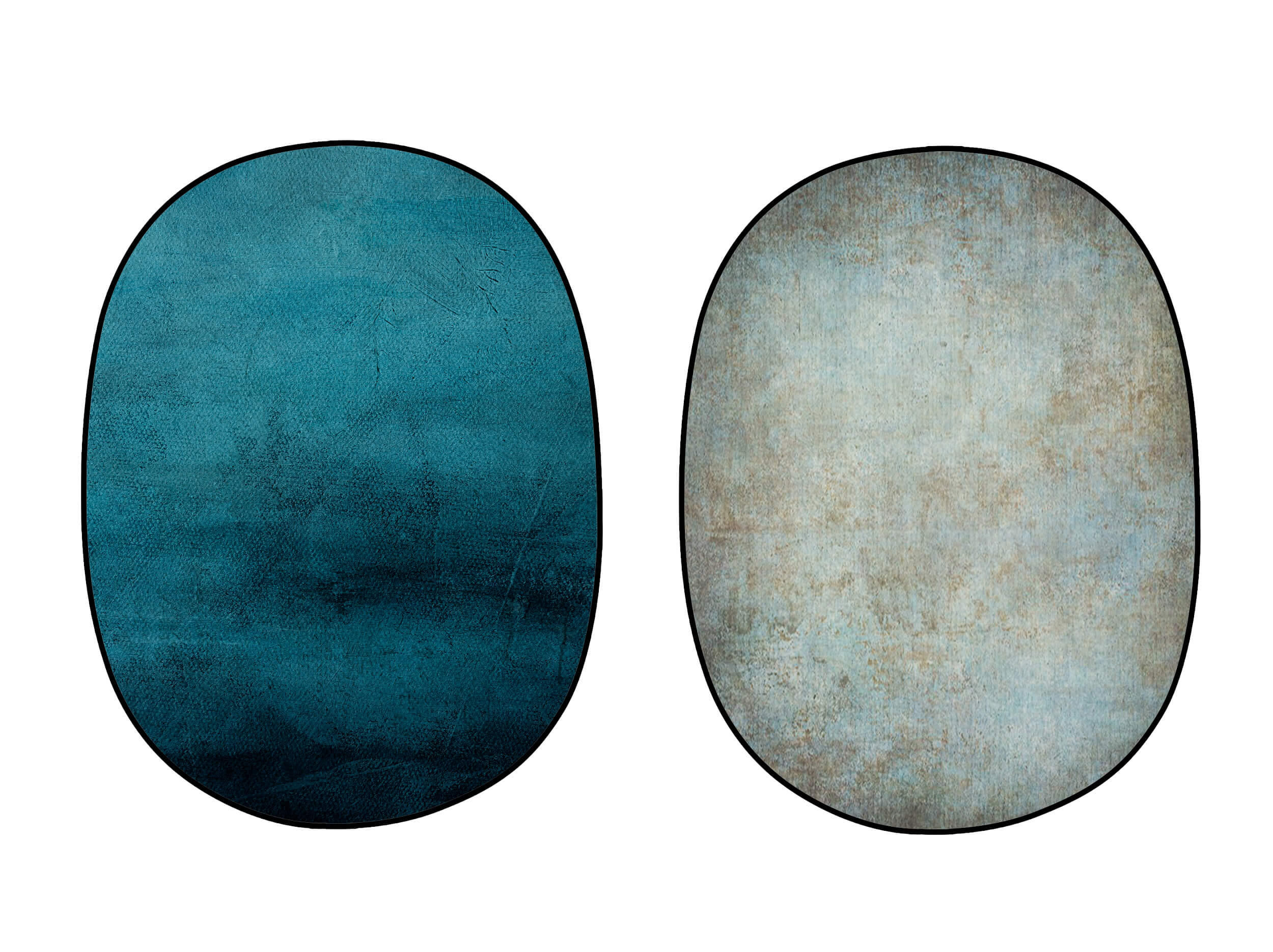 Fondale Pieghevole Con Struttura Blu/Arrugginita Astratta Su Due Lati 5x6.5ft M9-03