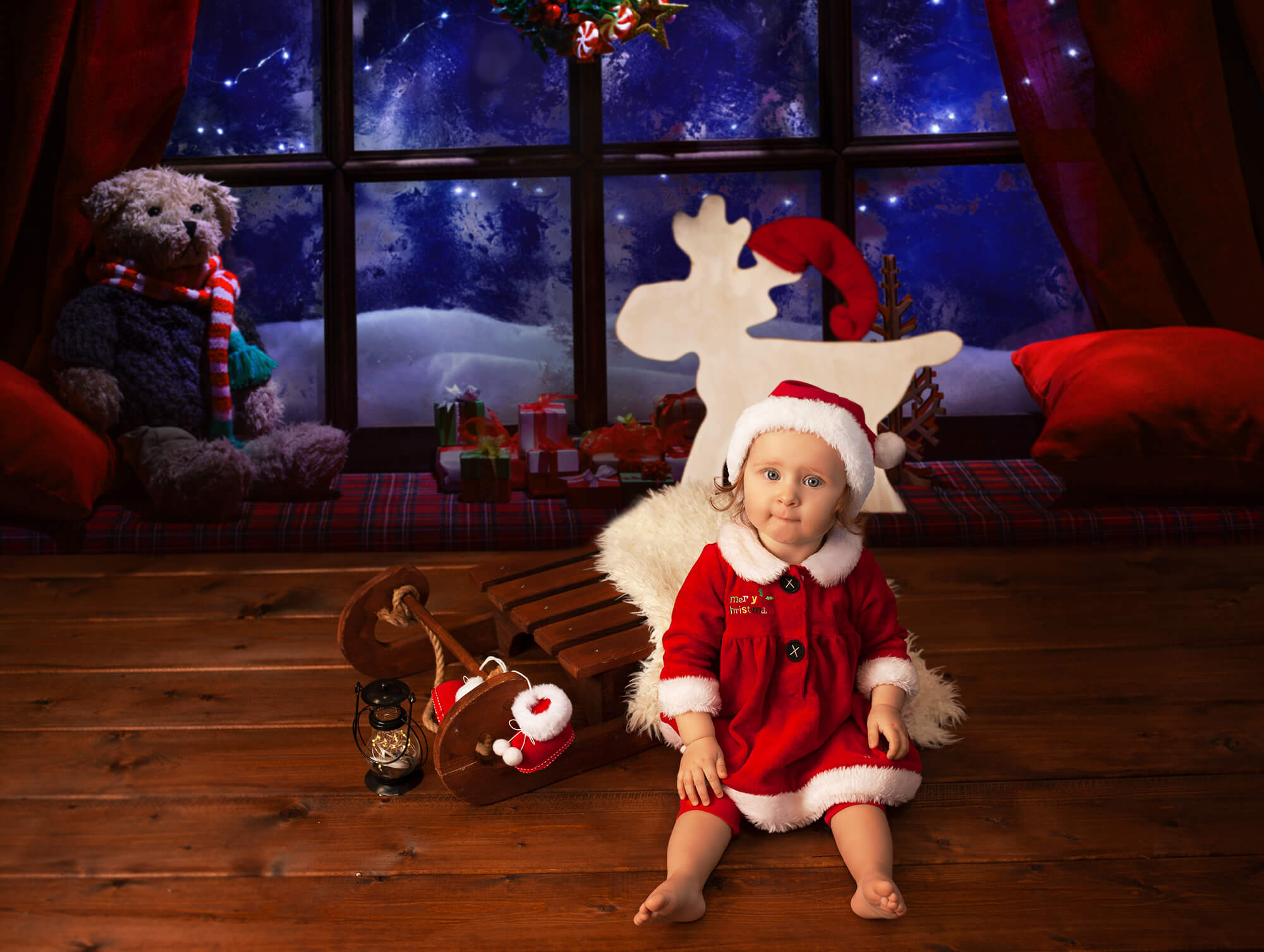 Finestra Di Natale Inverno Neve Meraviglie Sfondo M9-21