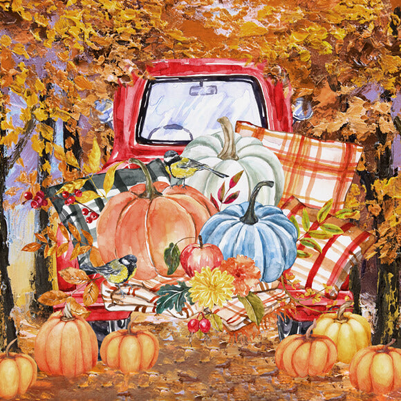 Sfondo Del Giorno Del Ringraziamento Della Zucca Rossa Del Camion Autunnale M9-29