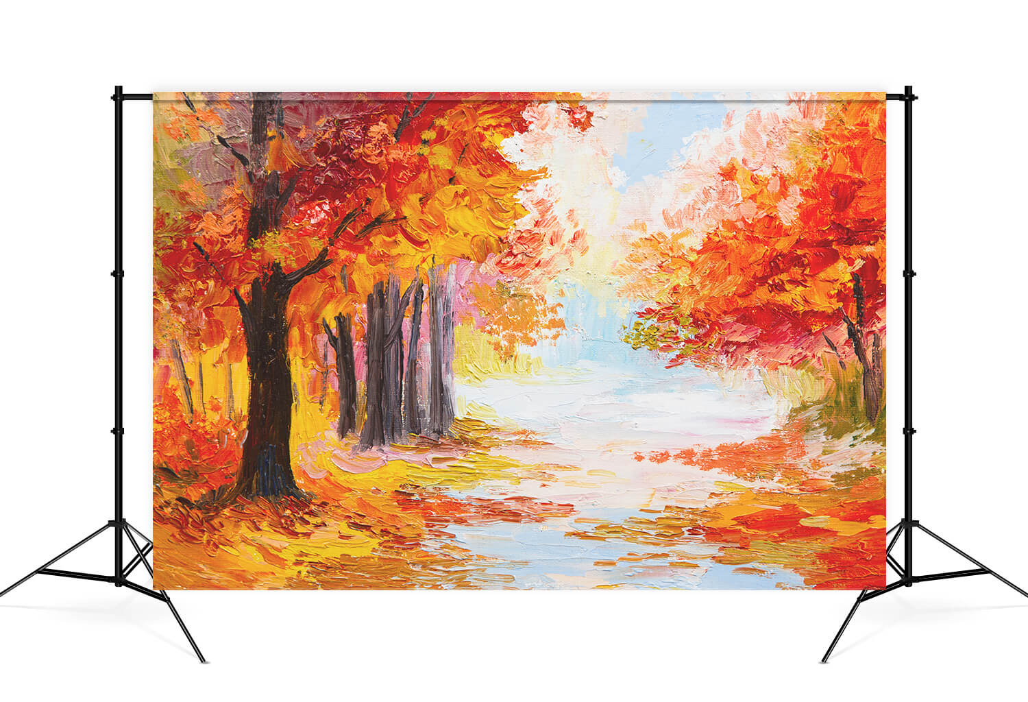 Pittura A Olio Foglie D'Acero Foresta Sfondo Autunnale M9-32