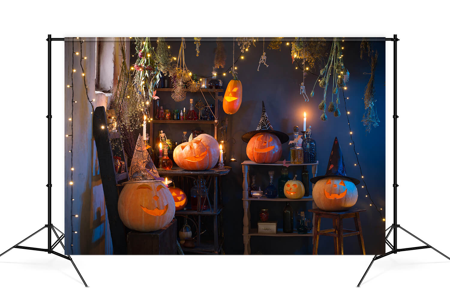Sfondo Di Candele Accese Con Luci Di Zucche Di Halloween M9-48