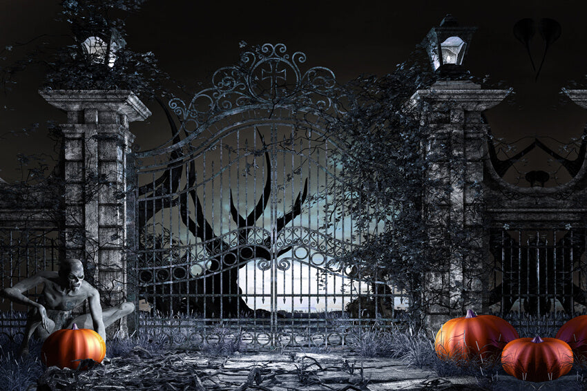 Sfondo Di Zucca Di Halloween Night Spooky Gates M9-53