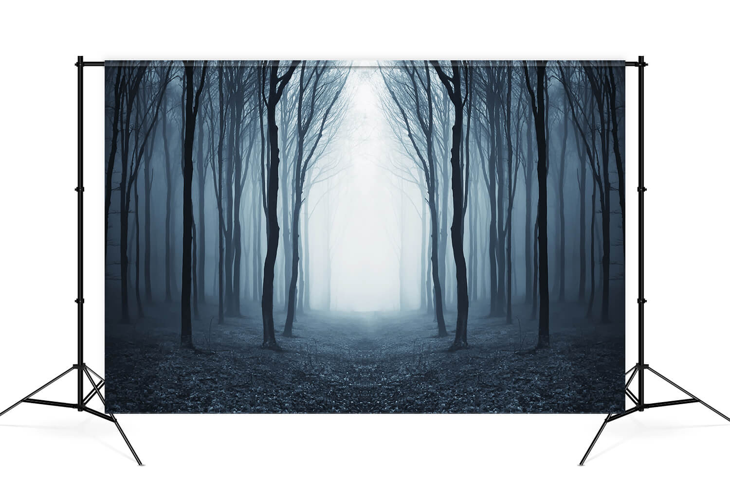 Sfondo Di Halloween Della Misteriosa Foresta Nebbiosa M9-56