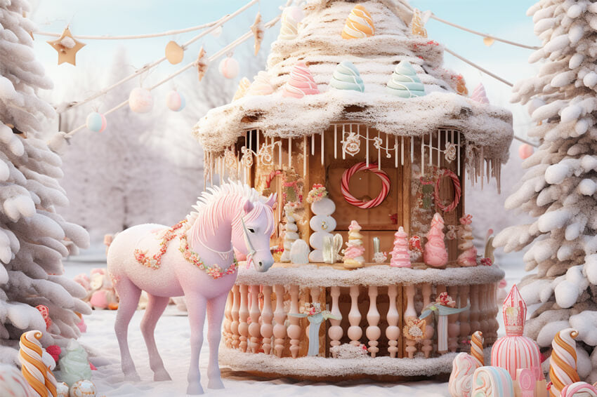 Sfondo Di Pan Di Zenzero Di Christmas Candy Land M9-65