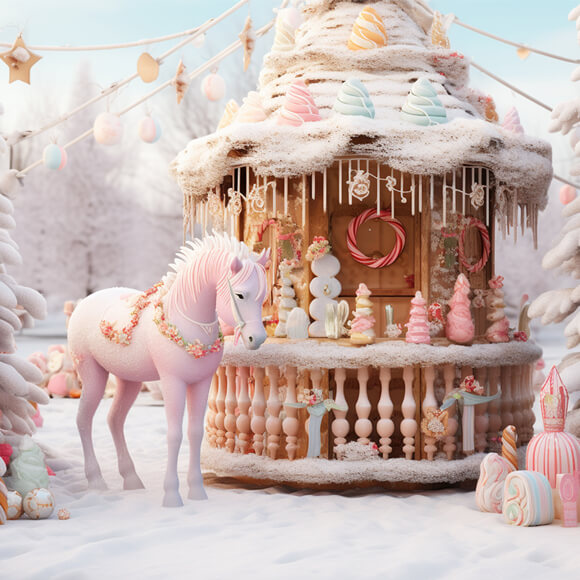 Sfondo Di Pan Di Zenzero Di Christmas Candy Land M9-65
