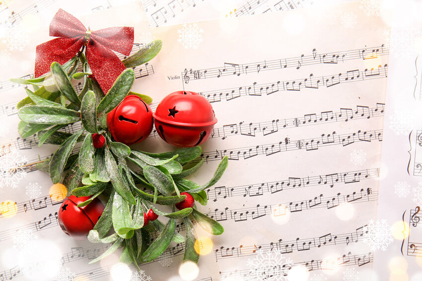 Sfondo Per Cabina Fotografica Con Testi Di Canti Di Natale M9-66