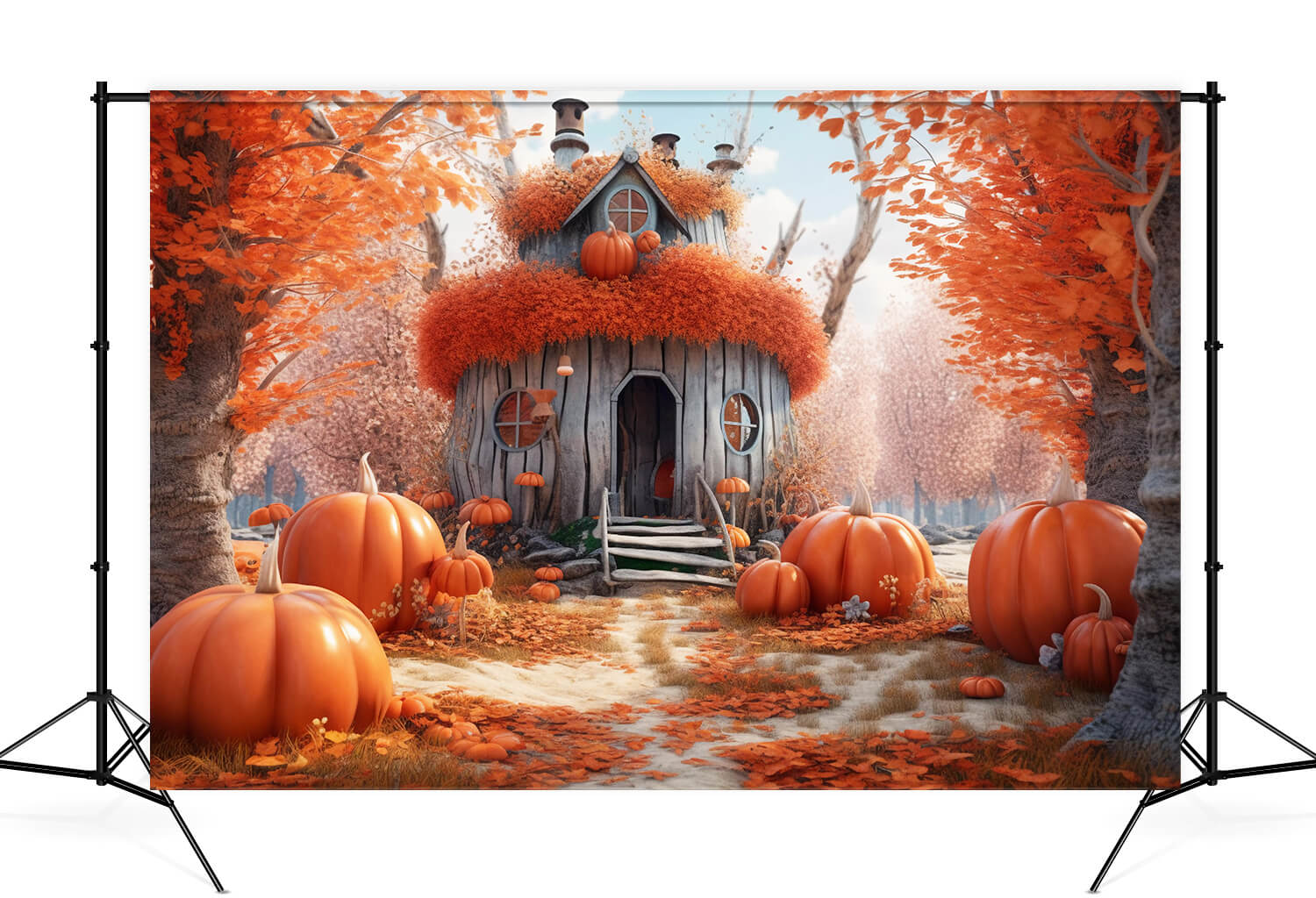 Zucca Cabina Foglie D'Acero Sfondo Autunnale M9-84