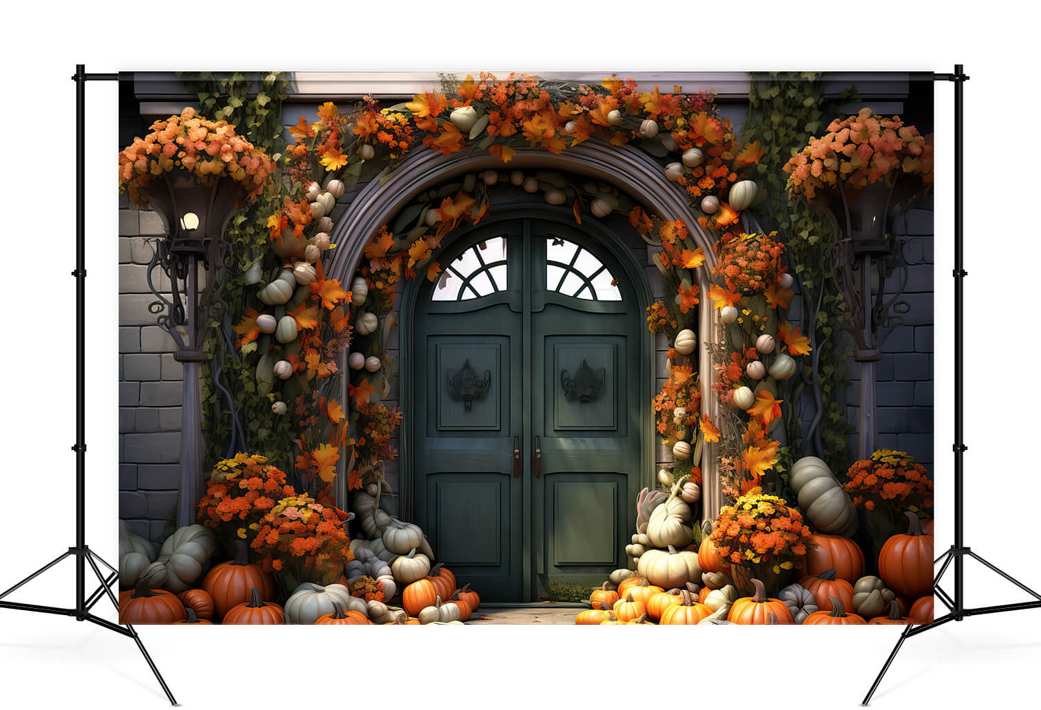Sfondo Fotografico Per Porta Vintage Con Zucca Autunnale M9-93