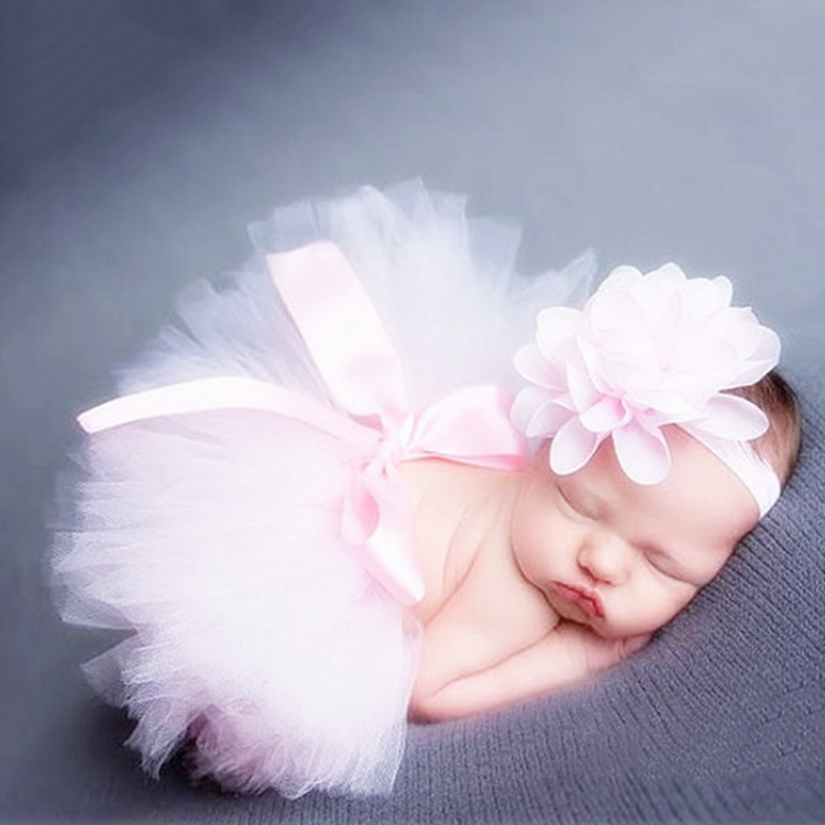 Abito Con Gonna Tutu Per Accessori Fotografici Per Neonati Con Fascia Abbinata Per Bambina
