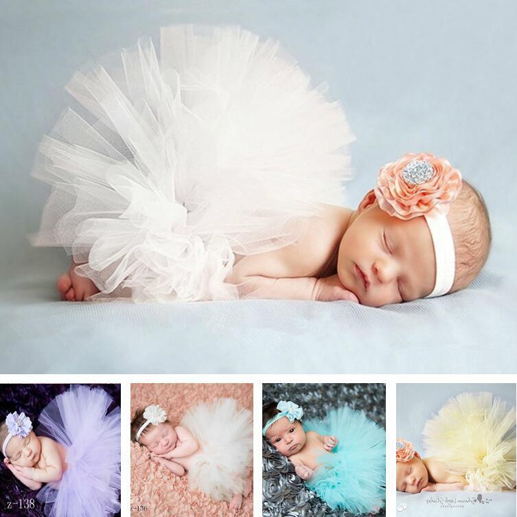 Abito Con Gonna Tutu Per Accessori Fotografici Per Neonati Con Fascia Abbinata Per Bambina