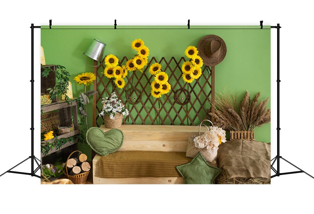 Sfondo Rustico Estivo Con Girasole Per Interni RR3-25