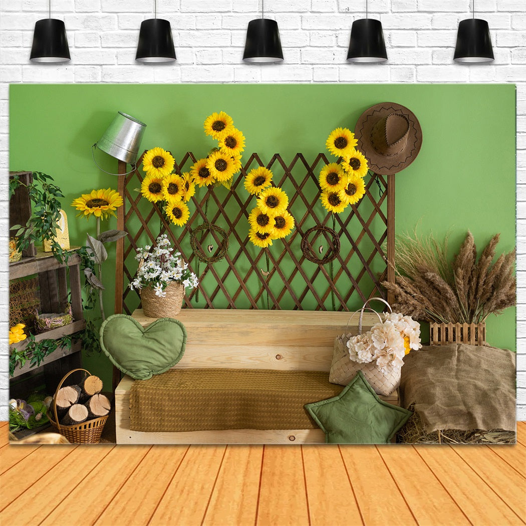 Sfondo Rustico Estivo Con Girasole Per Interni RR3-25