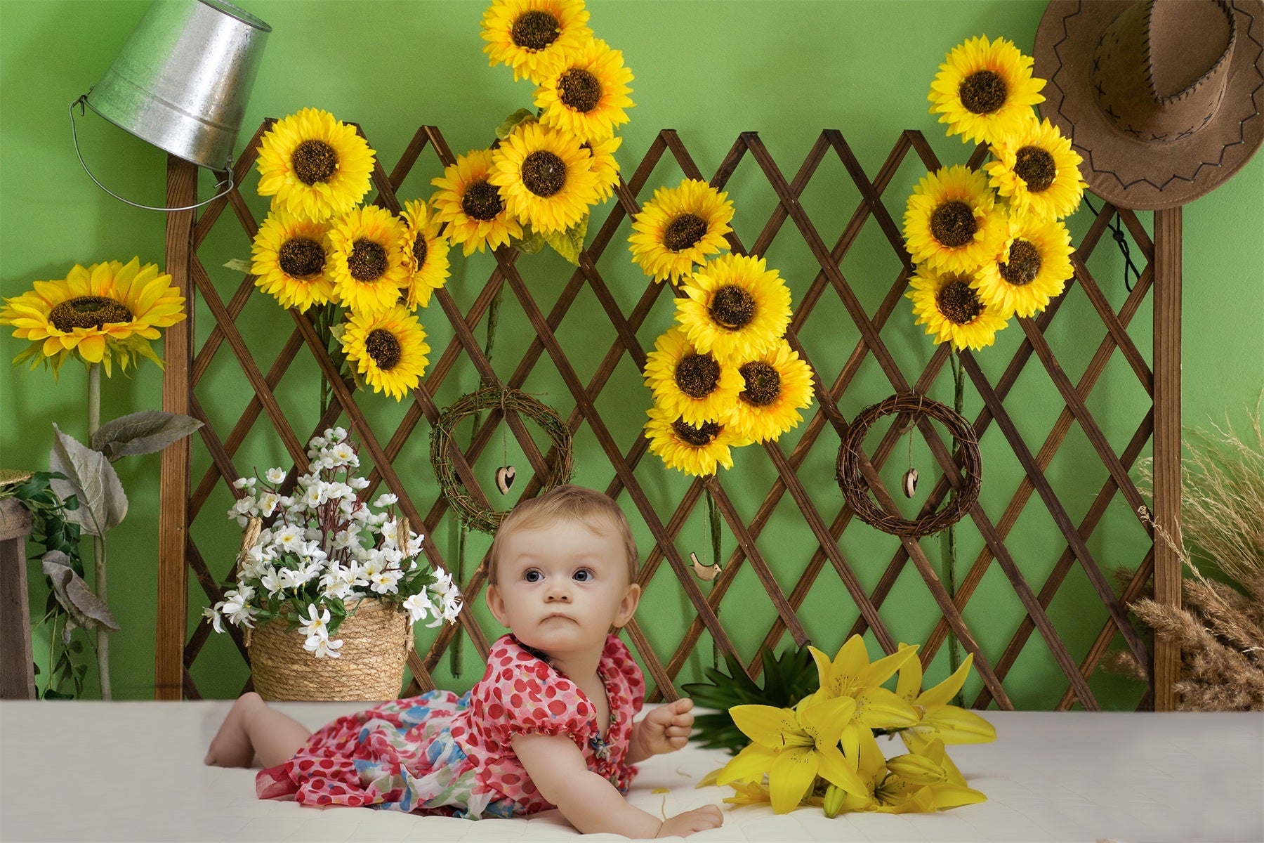 Sfondo Rustico Estivo Con Girasole Per Interni RR3-25