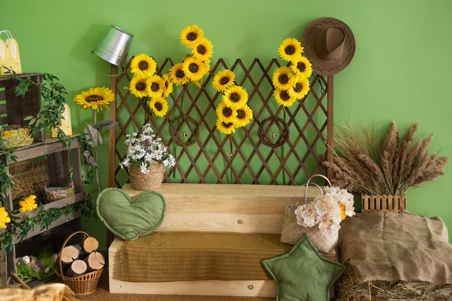 Sfondo Rustico Estivo Con Girasole Per Interni RR3-25